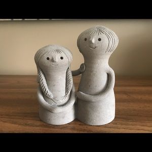 Mother and Daughter Ceramic Figurine Sculpture